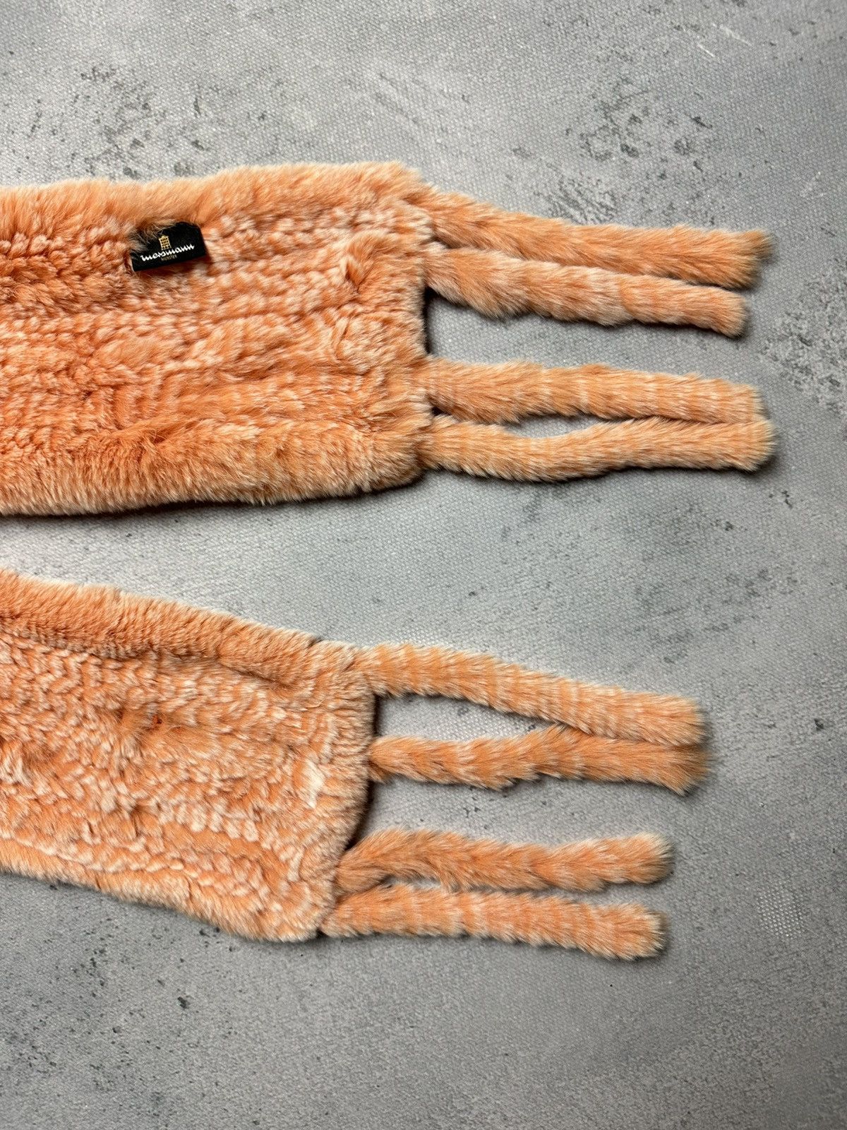 Vintage Mersmann Orange Rabbit Real Fur Scarf Hype Avant Garde Lux Size ONE SIZE - 9 Thumbnail