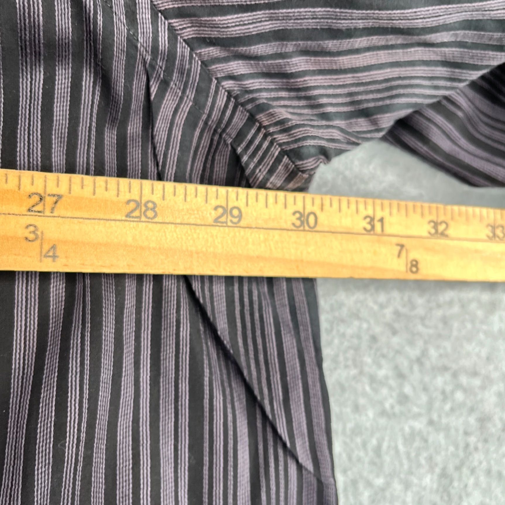 Calvin Klein Calvin Klein Shirt 3X Gray Black Striped Button-Up Long Sleeve Mens Adult Regular Cotton Woven Button-Down Collar Casual Size US XXL / EU 58 / 5 - 6 Thumbnail