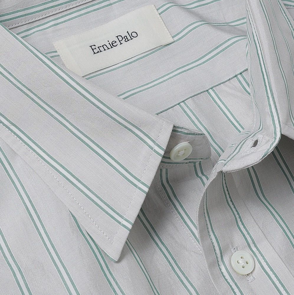 Other Ernie palo cotton silk shirt green grey size 50 Size US L / EU 52-54 / 3 - 4 Thumbnail