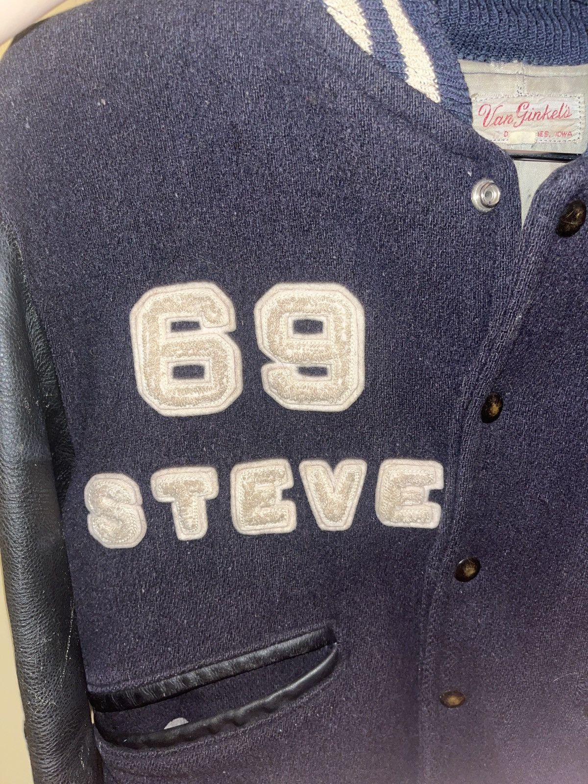 Vintage Black/Navy 69 Varsity Jacket “Steve” Roosevelt Size US M / EU 48-50 / 2 - 2 Thumbnail