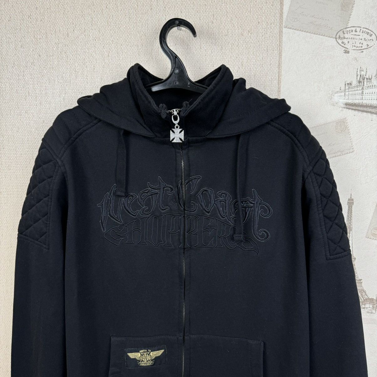 Vintage Vintage 90s West Coast Choppers Austen Texas Hoodie Y2K Size US XXL / EU 58 / 5 - 5 Thumbnail