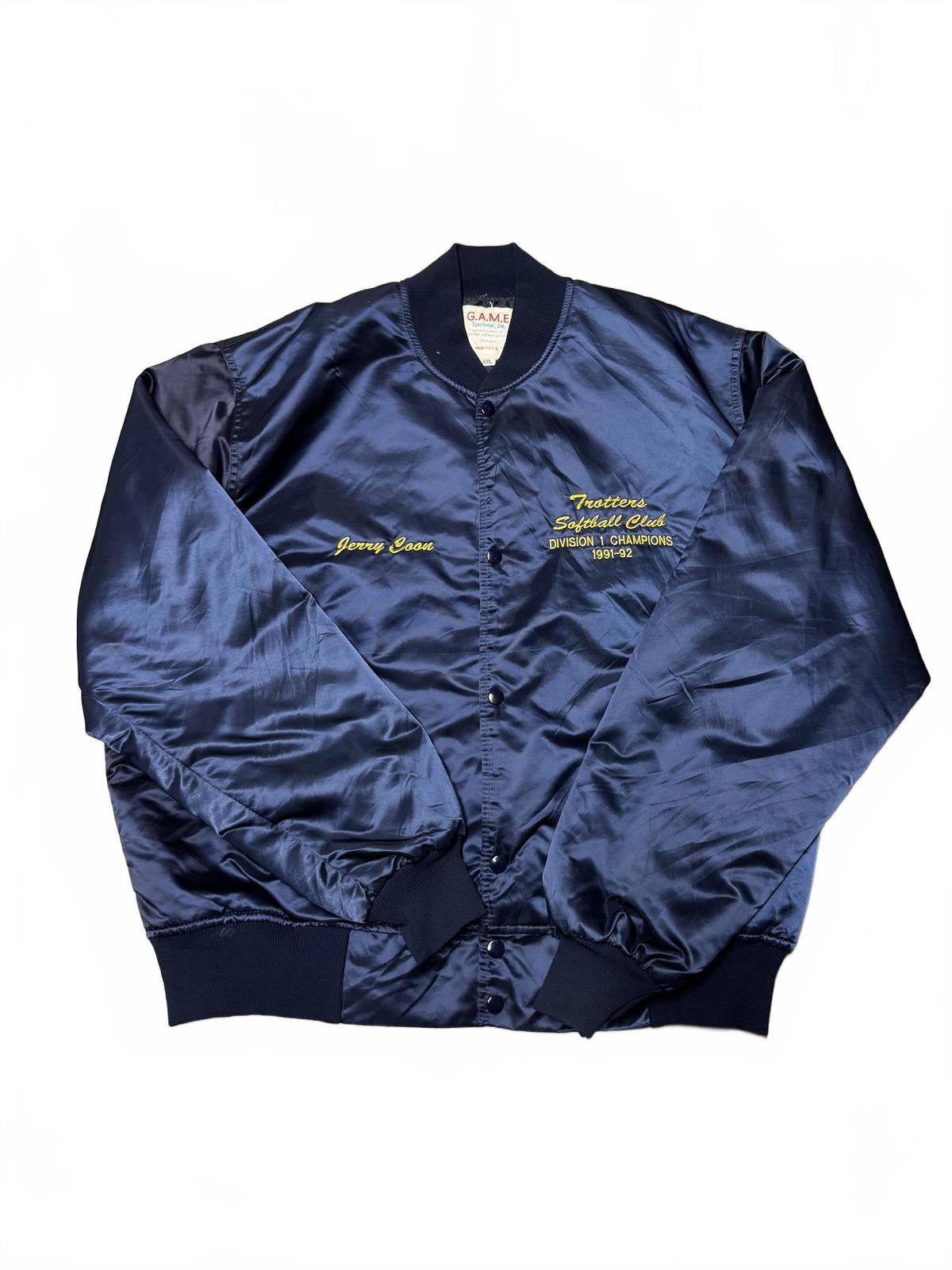 The Game Trotters Softball Club Championship Jacket - Navy Blue Size US XXL / EU 58 / 5 - 2 Thumbnail
