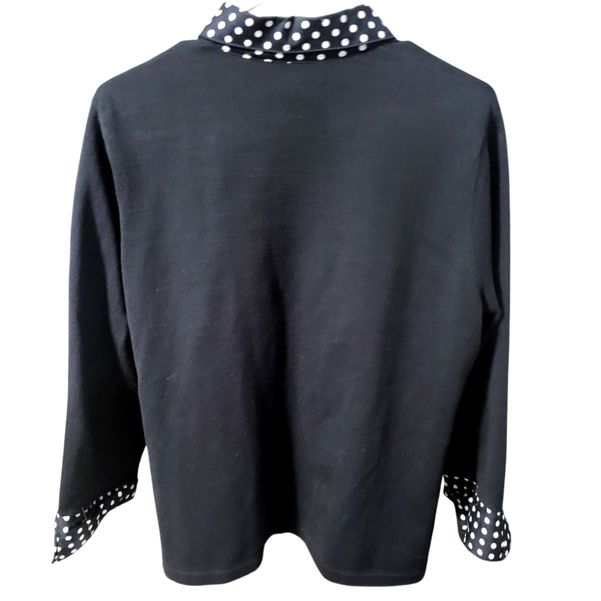 Jones New York Jones New York Signature Black w/ B&W Dot Trim Cardigan - XL Size XL / US 12-14 / IT 48-50 - 2 Thumbnail