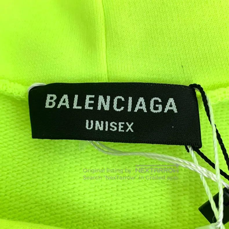 Balenciaga Balenciaga Neon Yellow Cotton Logo Letter Embroidered Hood Size US XS / EU 42 / 0 - 5 Thumbnail