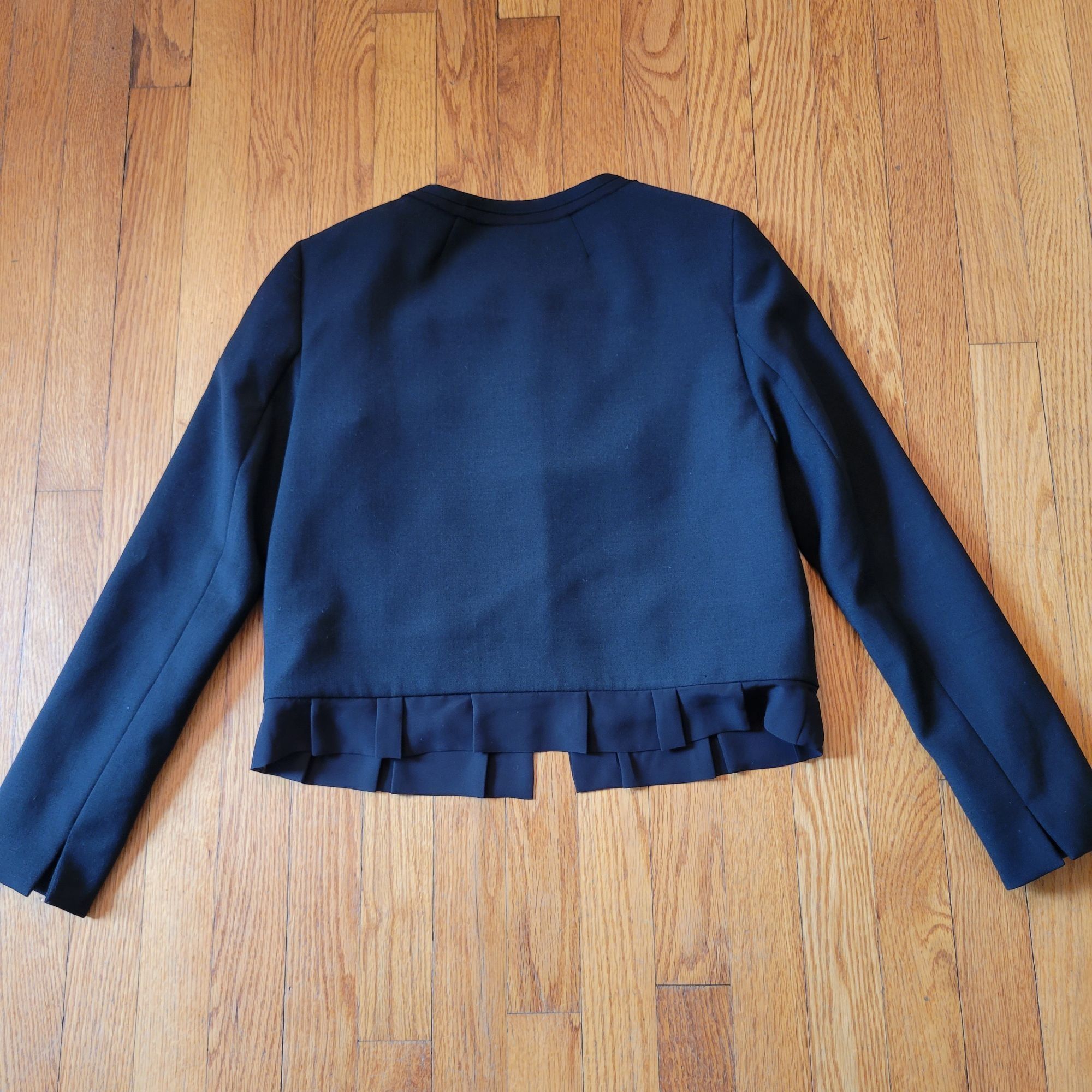 Brooks Brothers Brooks Brothers 4 Black Ruffle Trim Blazer Jacket Business F Size S / US 4 / IT 40 - 3 Thumbnail