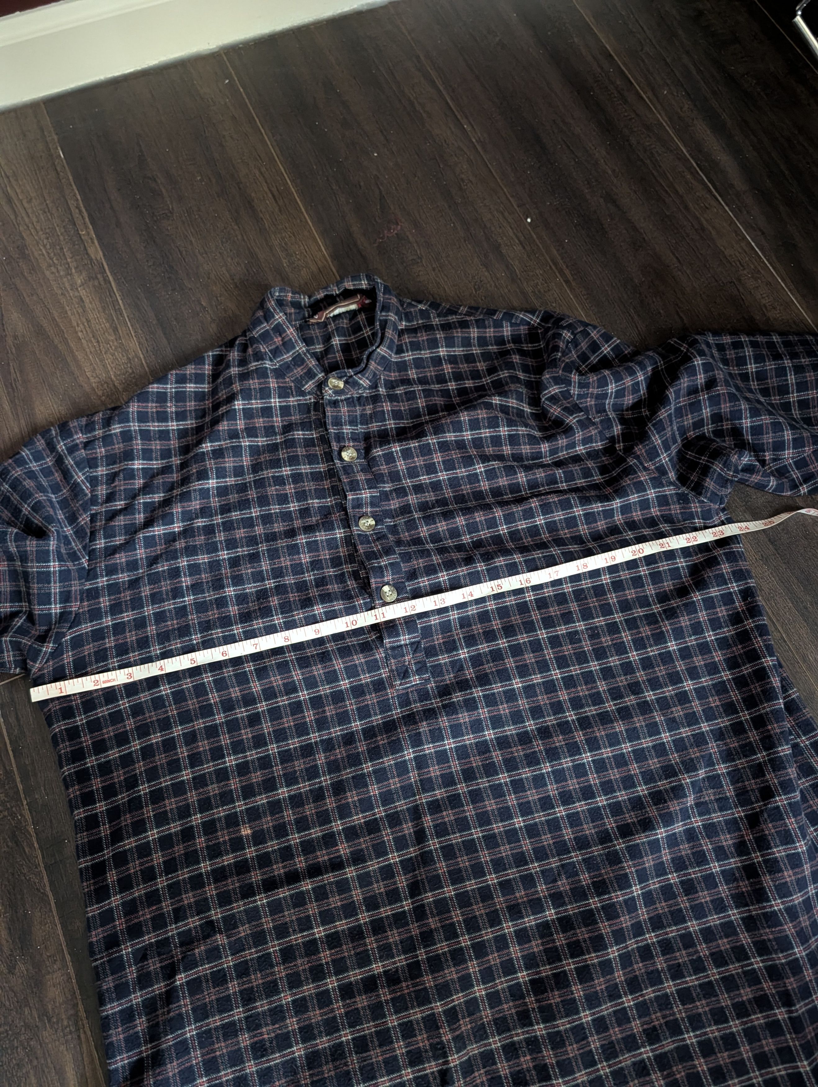 Lee LEE VALLEY IRELAND Vtg cotton flannel long Henley grandpa Size US XL / EU 56 / 4 - 14 Thumbnail