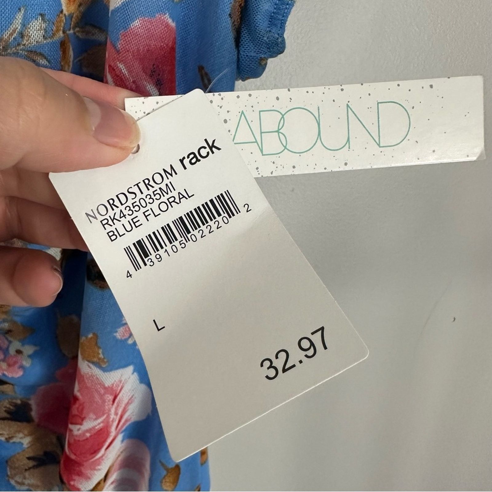 Nordstrom NWT Abound Blue Rose Floral Ruched Bodycon Dress Size Large Size L / US 10 / IT 46 - 7 Thumbnail