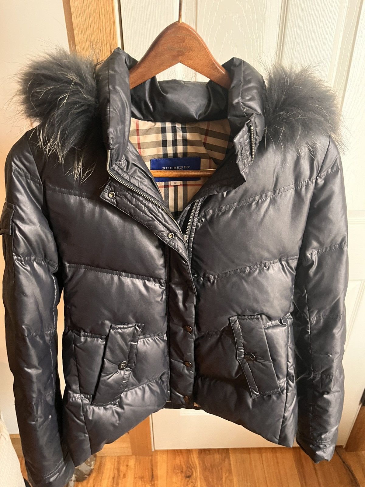 Black Label × Burberry BURBERRY 00s MADE IN JAPAN REAL FUR PUFFER