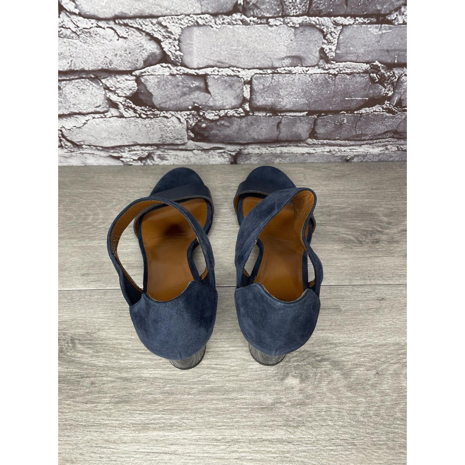 Aquatalia Aquatalia Blue Suede Leather Ankle Strap Heel Open Sandals W Size US 11 / IT 41 - 5 Thumbnail