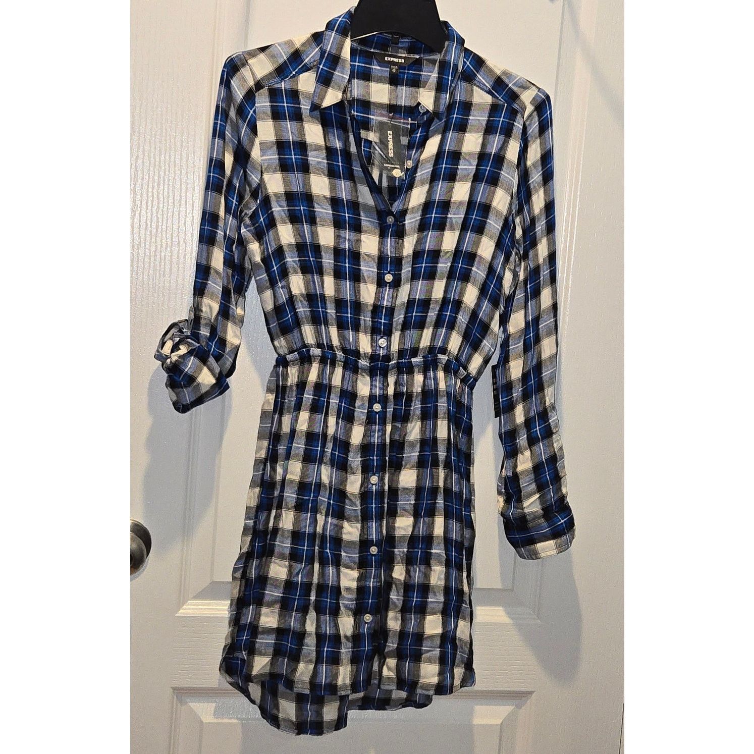 Express NWT Express Women plaid shirt dress sz XS Size XS / US 0-2 / IT 36-38 - 1 Thumbnail