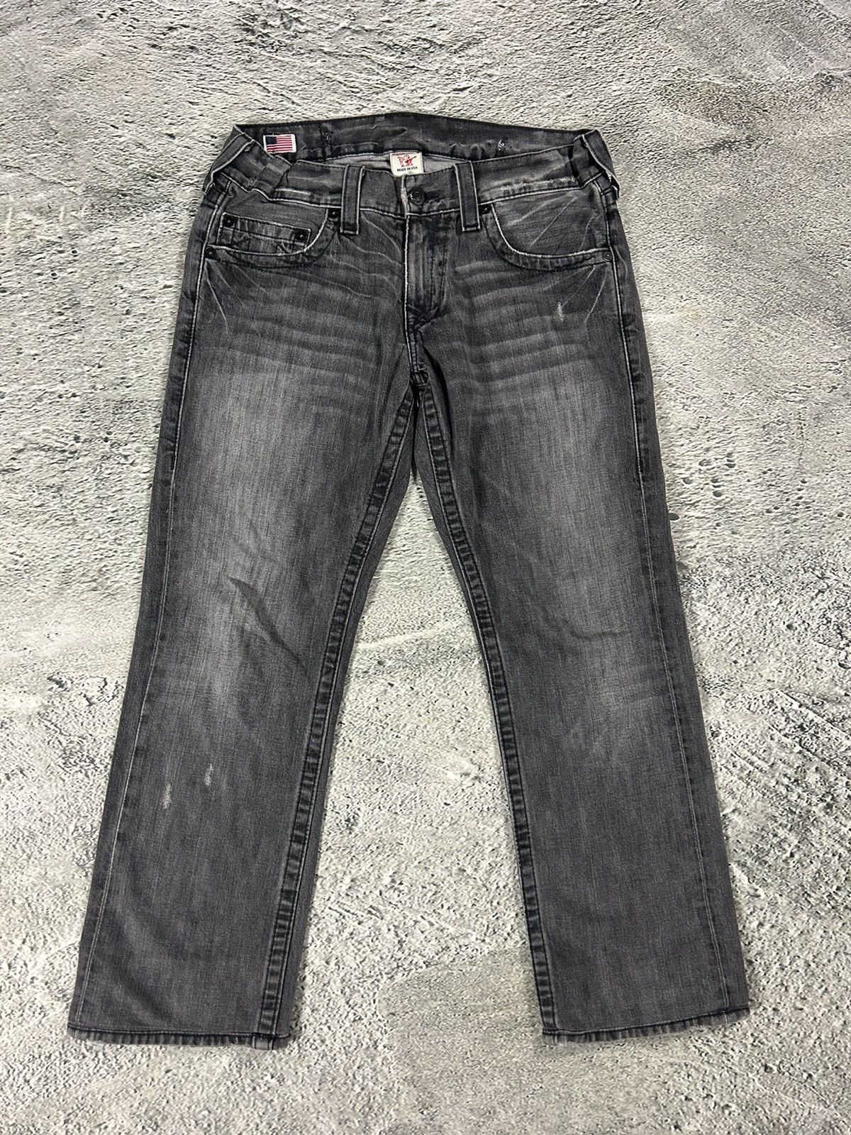 True Religion True Religion jeans grey black thick stitching Bobby Size US 32 / EU 48 - 8 Thumbnail