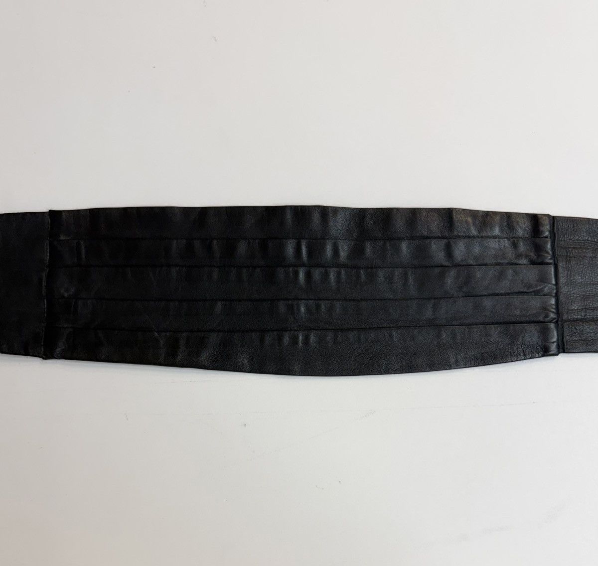 Saint Laurent Paris Saint Laurent Paris — Black Leather Wide Cummerbund Belt Size ONE SIZE - 17 Thumbnail