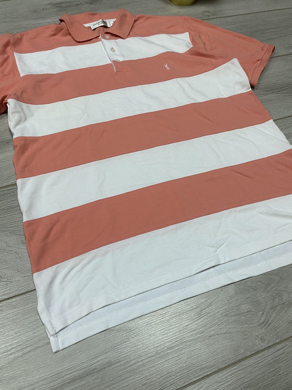 Yves Saint Laurent Yves Saint Laurent vintage striped small logo YSL polo Size US XL / EU 56 / 4 - 5 Thumbnail