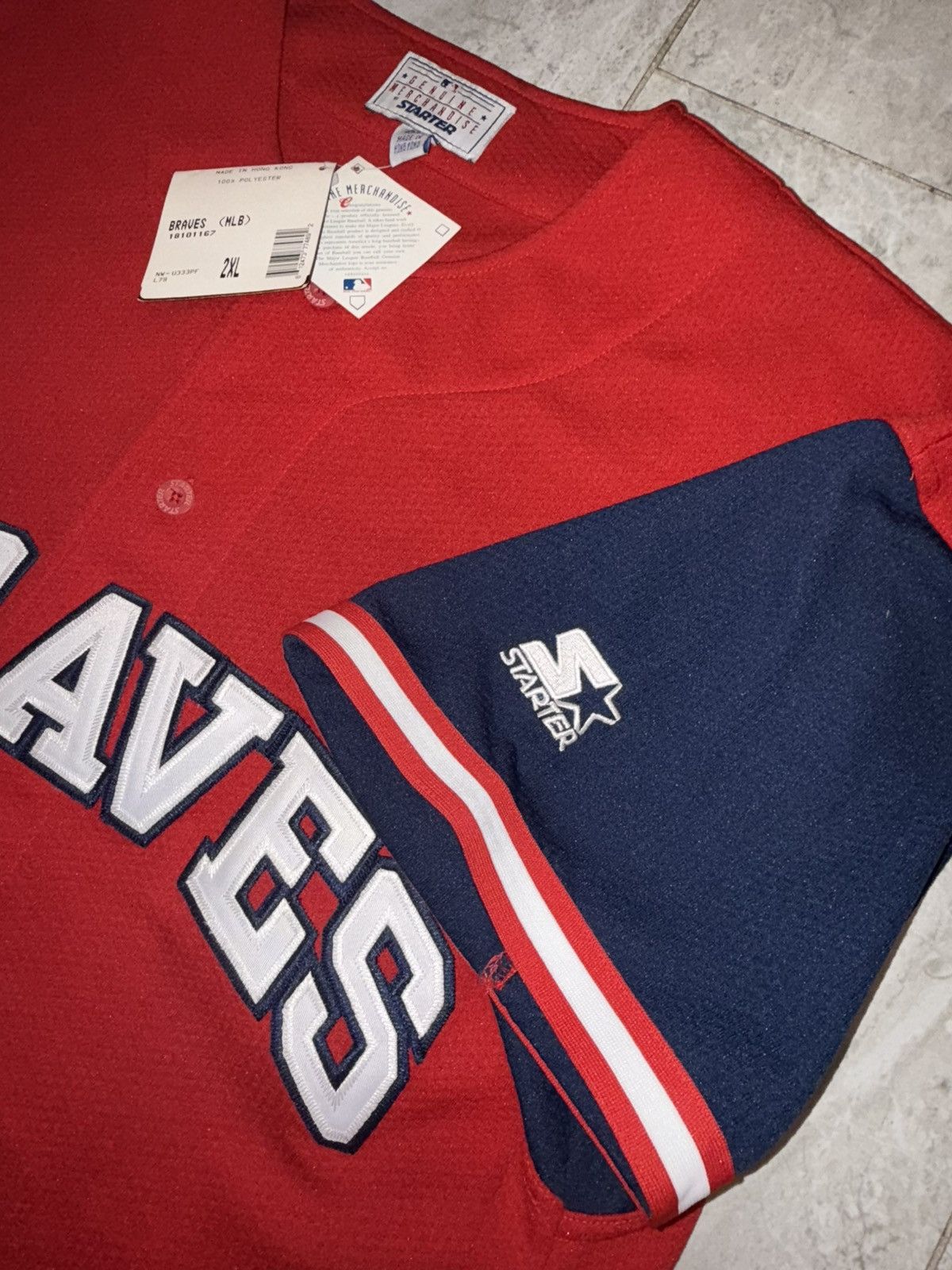 Starter Vintage 90s STARTER Atlanta Braves Button Jersey MLB XXL Size US XXL / EU 58 / 5 - 3 Thumbnail