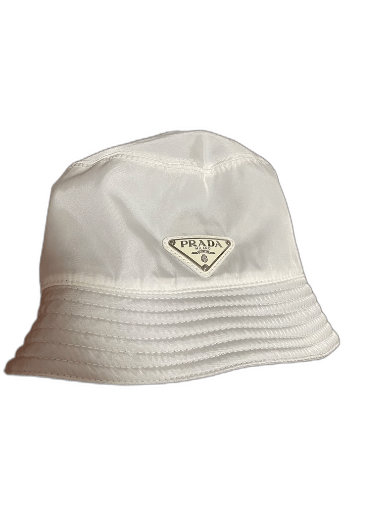 Prada Prada White Bucket Hat Size M-2506 Size ONE SIZE - 1 Thumbnail