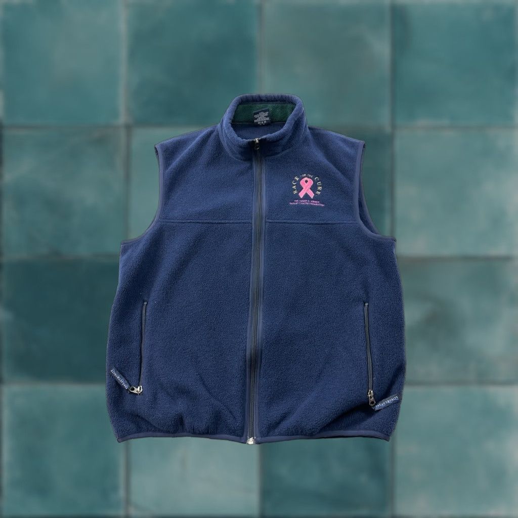 Port Authority VINTAGE Susan Komen Race for the Cure Vest Women’s Large Blue Full Zip Fleece Size L / US 10 / IT 46 - 1 Thumbnail