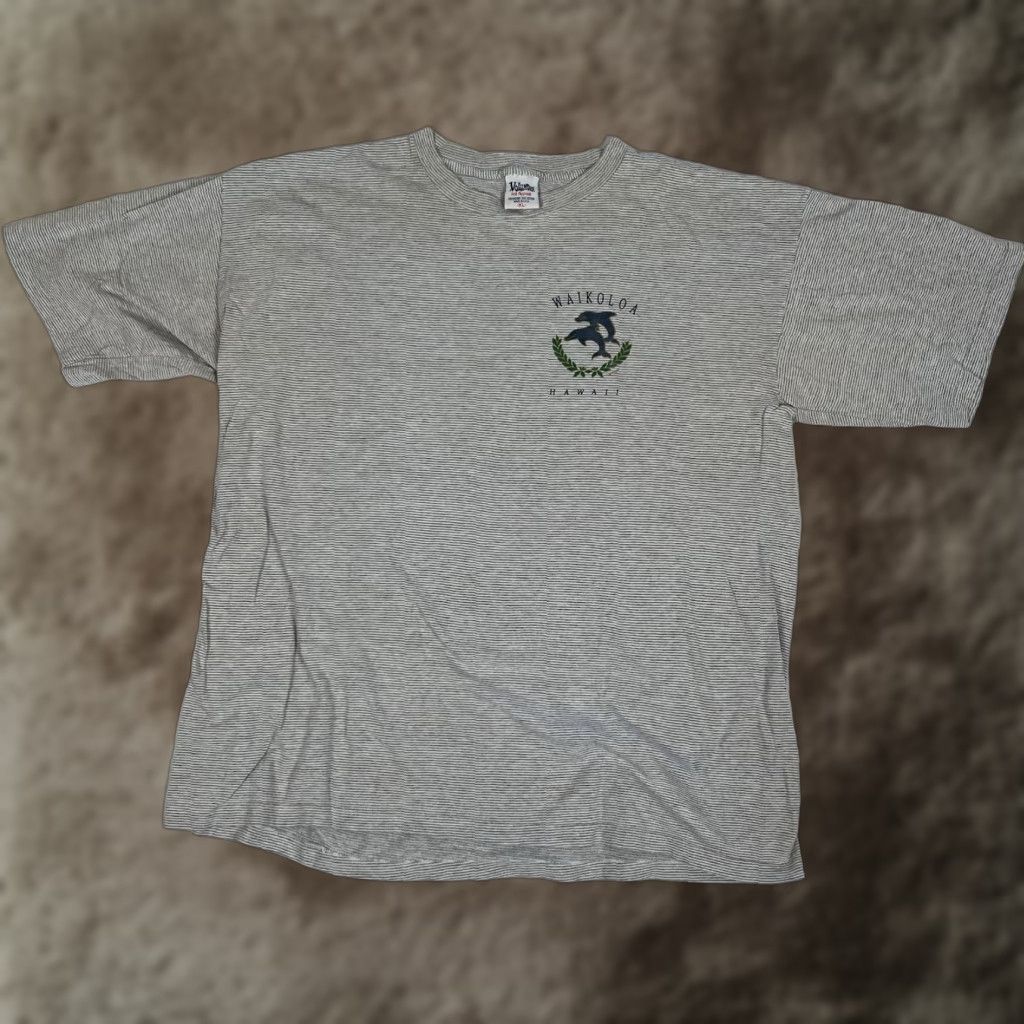 Vintage VINTAGE Volunteer T-Shirt Striped Shirt XL Men Gray USA 90s Hawaii Beach Short Sleeve Size US XL / EU 56 / 4 - 1 Thumbnail