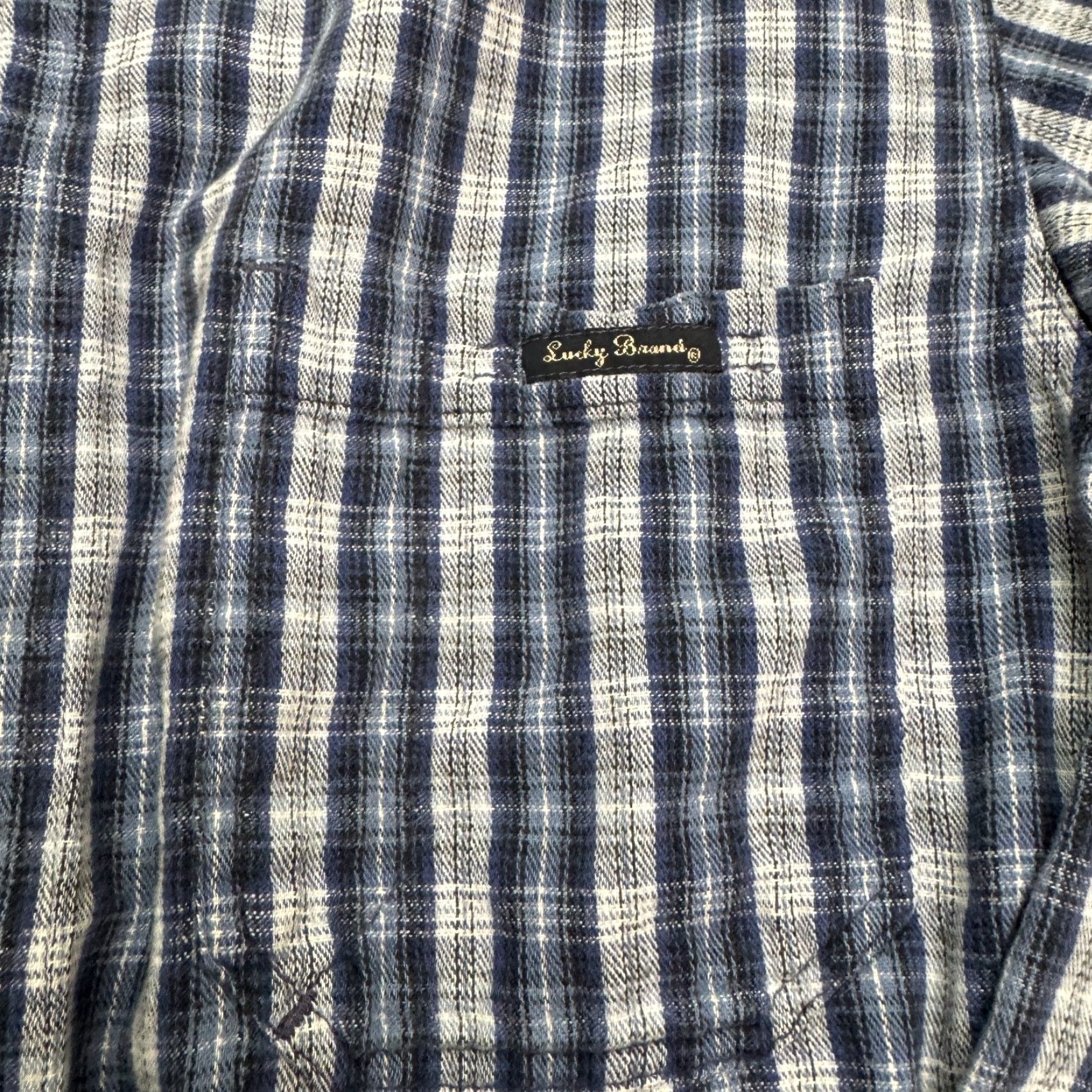 Lucky Brand VINTAGE Lucky Brand Plaid Flannel Shirt Mens Medium Blue Casual Western 90s Americana Size US M / EU 48-50 / 2 - 7 Thumbnail
