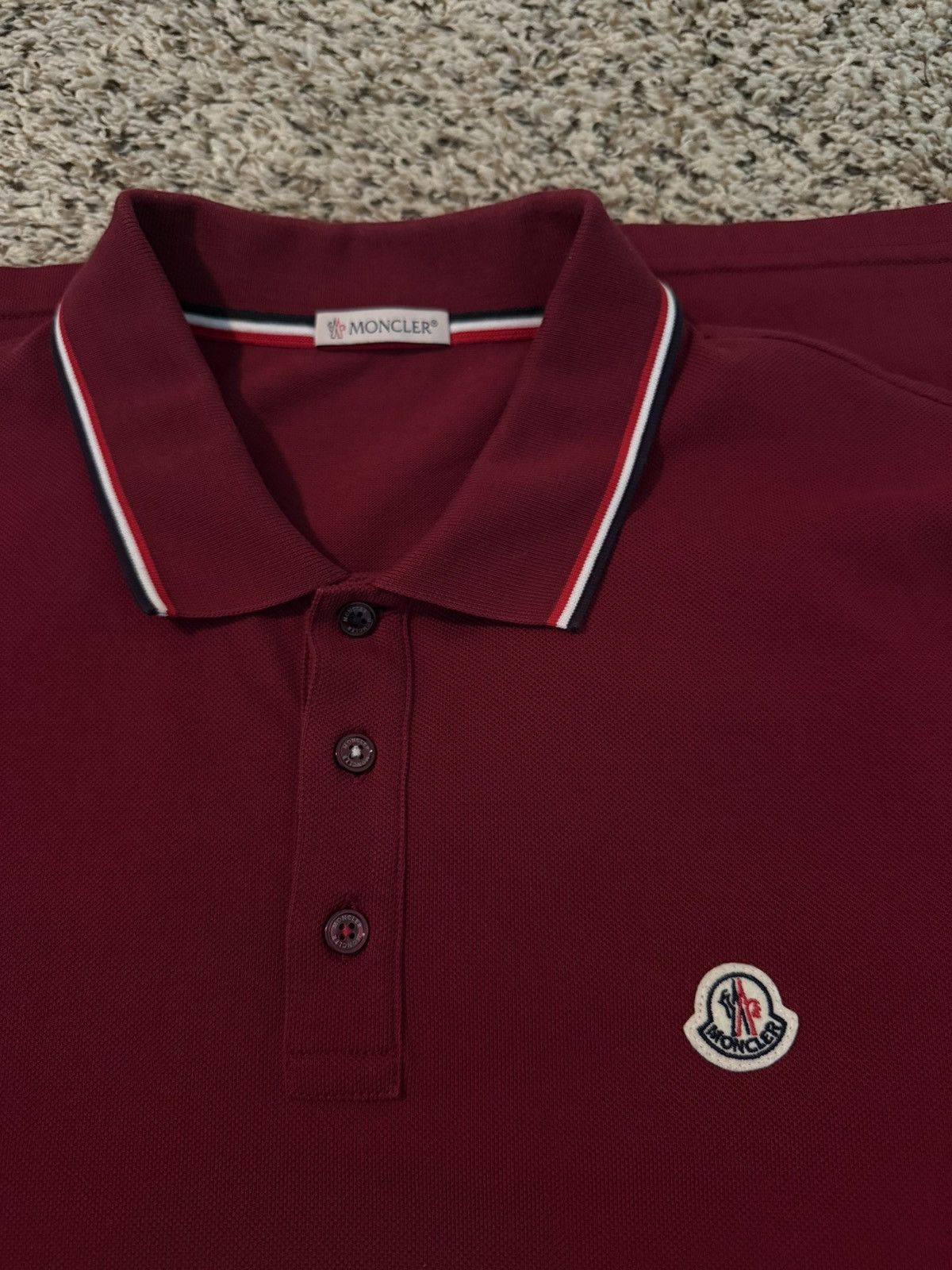 Moncler Tricolor-Trimmed Cotton Piquet Polo Shirt Size US M / EU 48-50 / 2 - 3 Thumbnail
