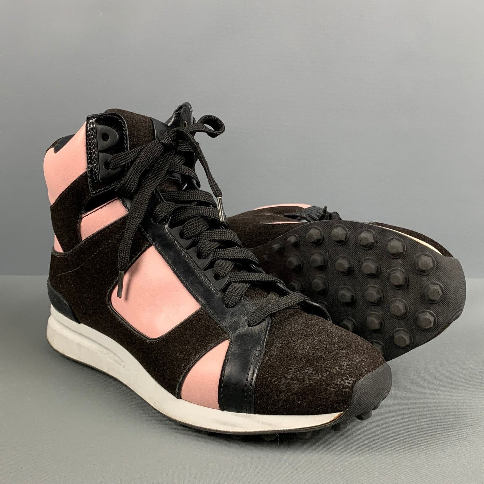 3.1 Phillip Lim Size 9.5 Black Pink Leather Color Block High Top Sneakers Size US 9.5 / IT 39.5 - 5 Thumbnail