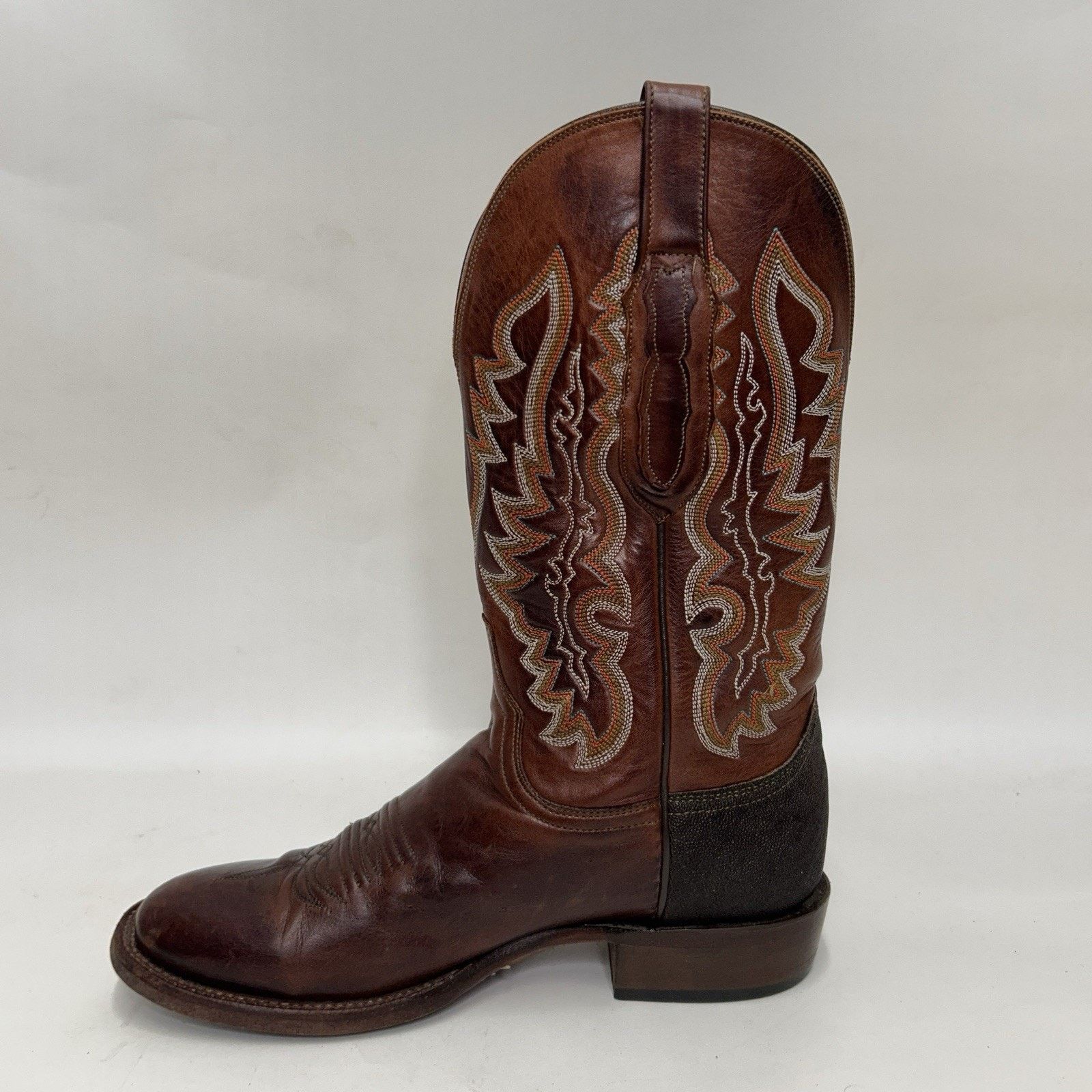 Lucchese Lucchese Shark Skin Square Toe Cowboy Boots “Brown” Size US 8 / EU 41 - 10 Thumbnail