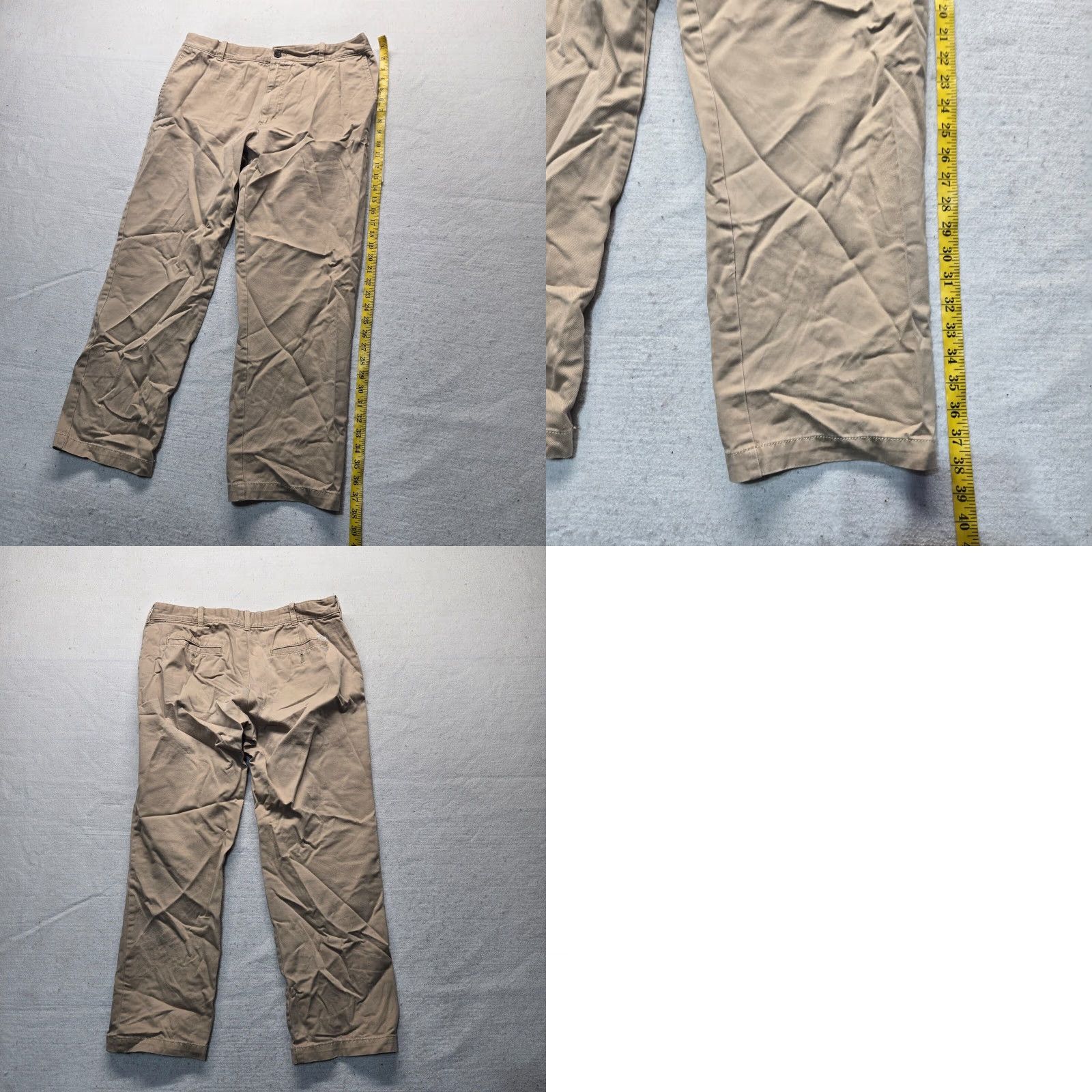 Izod IZOD Saltwater Stretch Chino Pants Beige Slim Fit Flat Front Men 36 Regular 30in Pockets Casual 90s City Preppy Mens Size US 36 / EU 52 - 8 Thumbnail