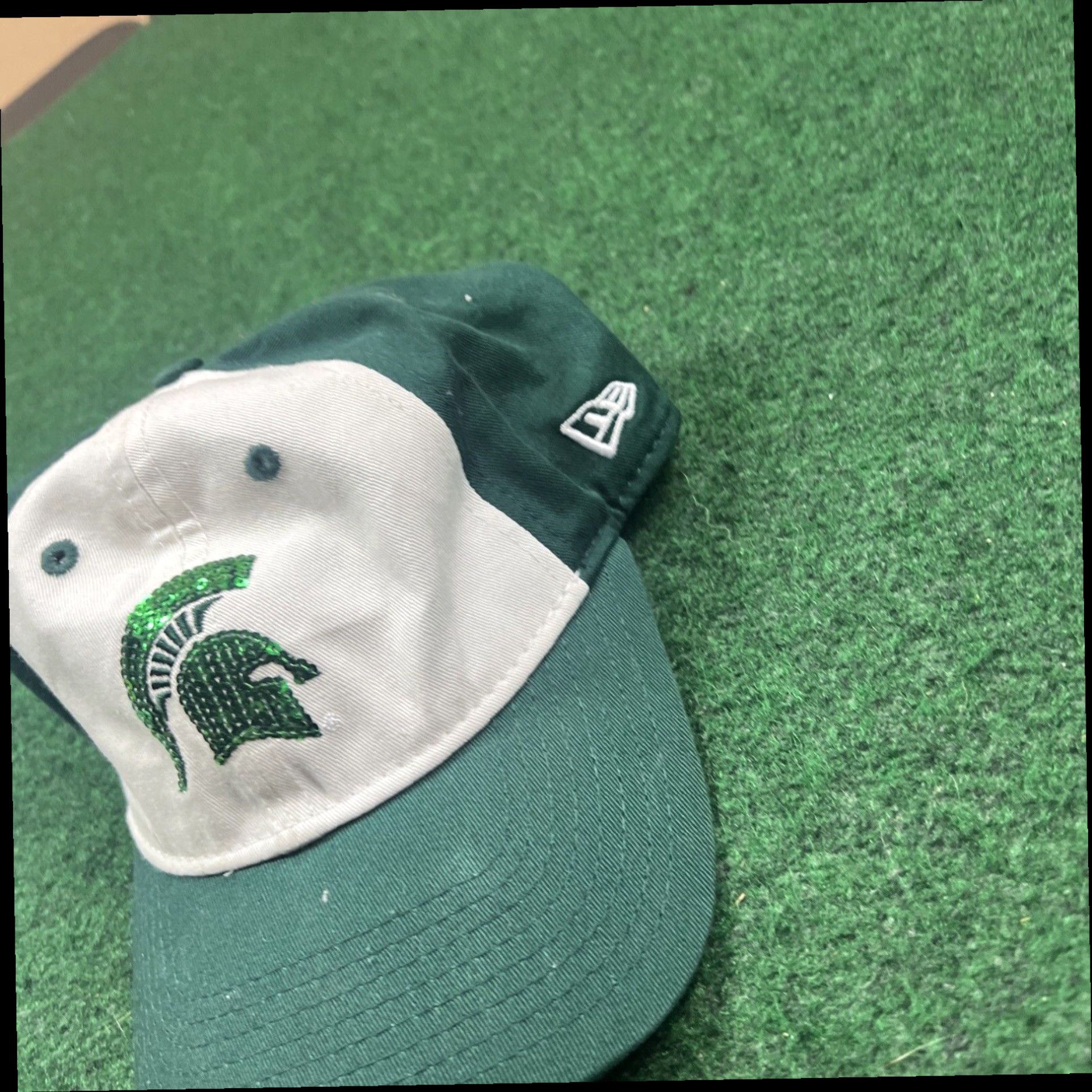 New Era Michigan State Spartans Women's Green White Ball Cap Hat Adjustable Baseball Size ONE SIZE - 2 Thumbnail
