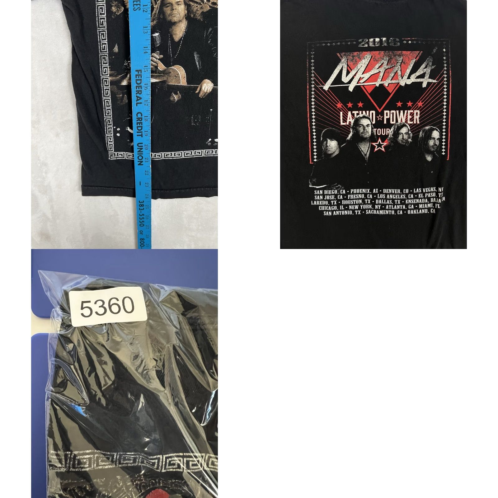 Vintage Mana Band T-Shirt Medium Unbranded Unisex Adults Short Sleeve Black Rock Music 90s Tour Concert 2016 Mens Womens Boys Girls Size US M / EU 48-50 / 2 - 8 Thumbnail