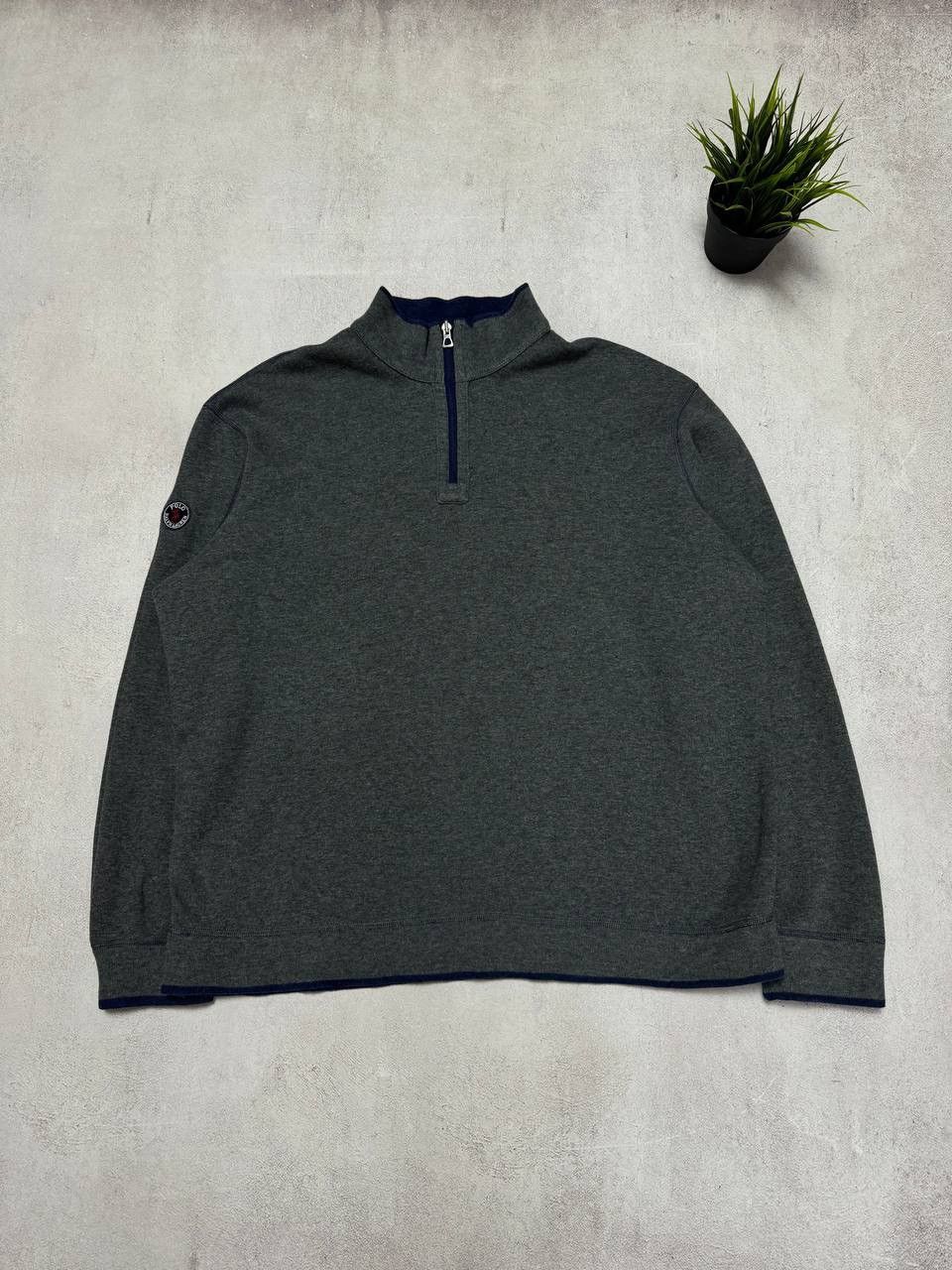 Polo Ralph Lauren × Vintage Vintage Polo Ralph Lauren Sweatshirt Zip 1/4 Double-Sided Size US L / EU 52-54 / 3 - 2 Thumbnail