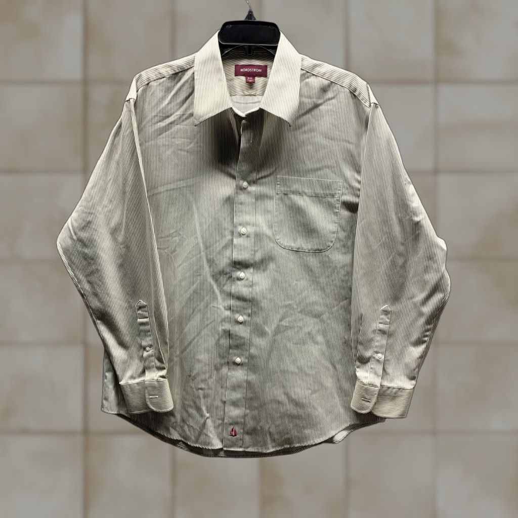 Nordstrom Nordstrom Shirt Adult 16 XL Brown White Casual Cotton Mens Button Up Size US L / EU 52-54 / 3 - 1 Thumbnail
