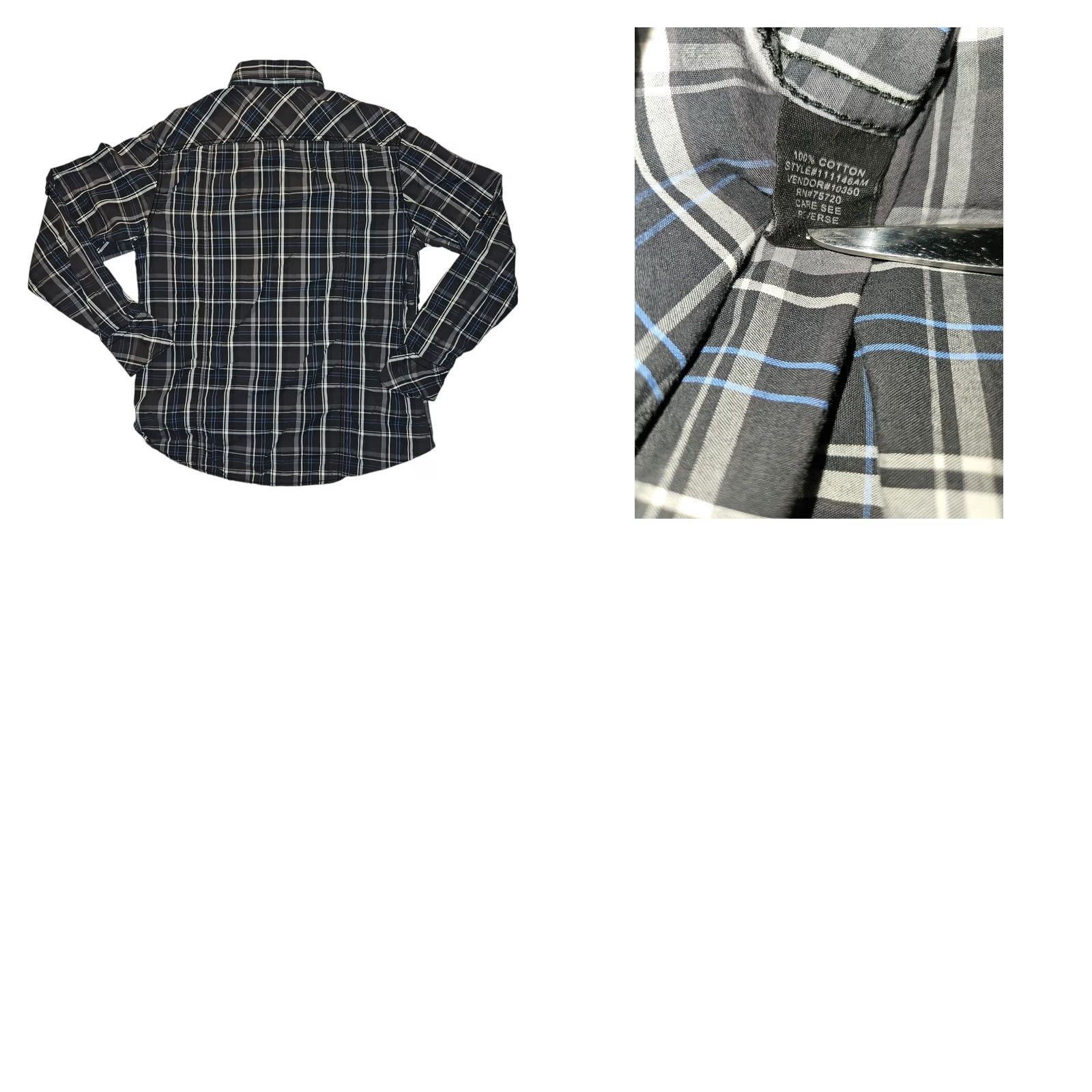 Vintage VINTAGE? No. (Original has no vintage indicator) - Buckle BKE Button-Up Shirt Black Plaid XL Long Sleeve Athletic Fit Roll Tab Mens Shirt Size US XL / EU 56 / 4 - 8 Thumbnail