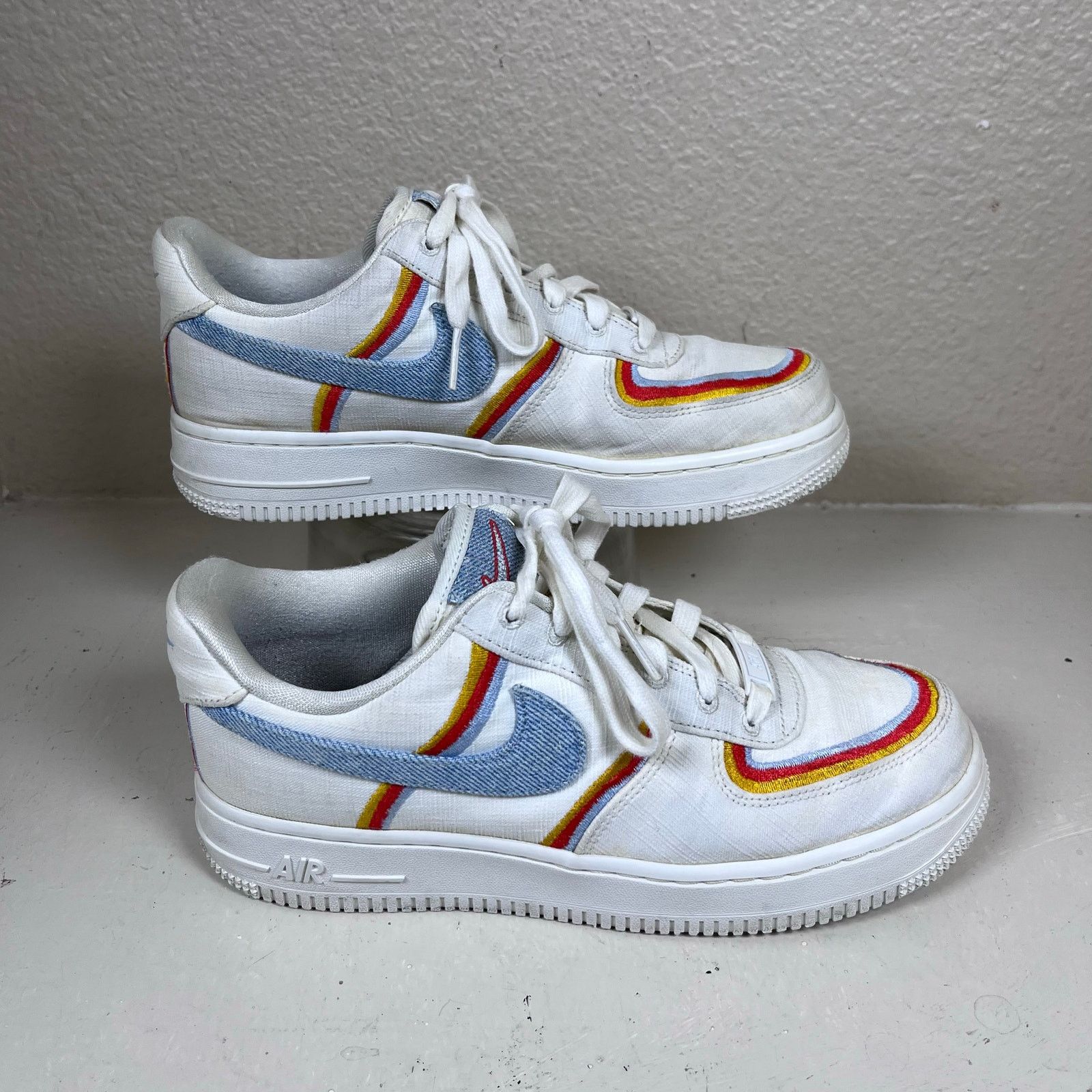 Nike Nike Air Force 1 LV8 Low Sail Denim Swoosh Shoes Women's Size US 7 / IT 37 - 2 Thumbnail
