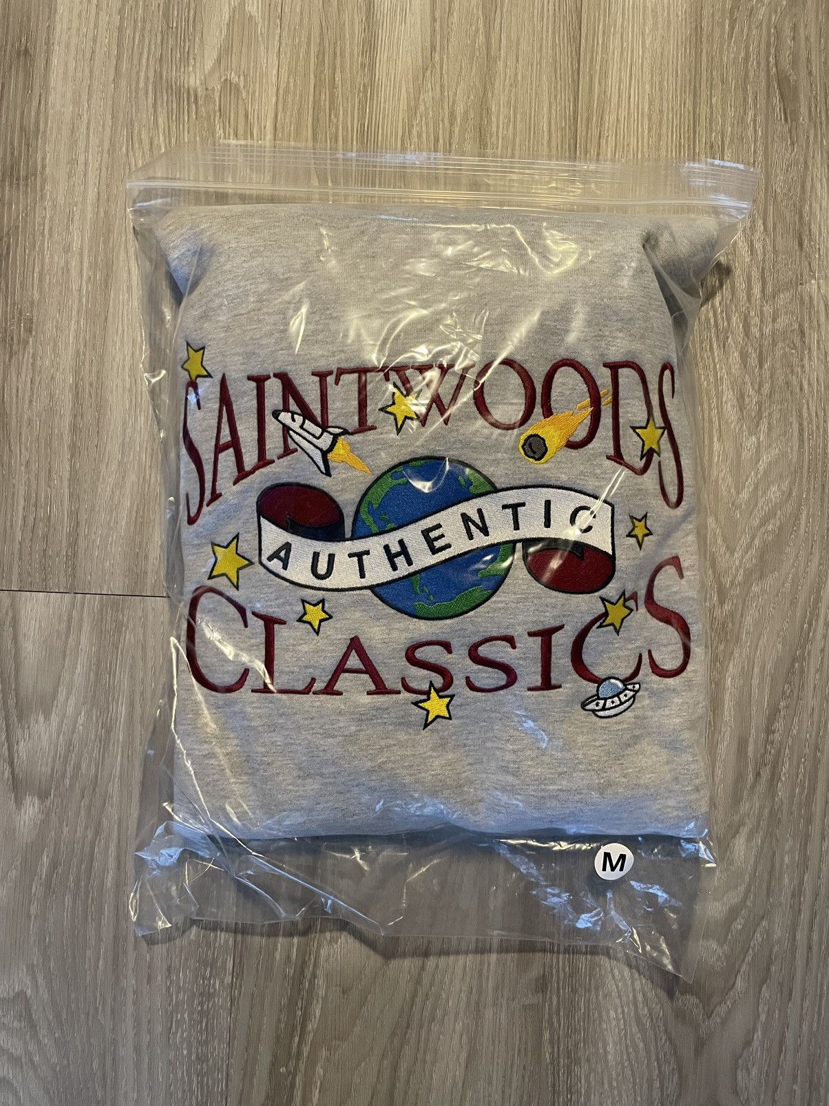 image of Saintwoods R.01 Galaxy Hoodie Size M in Grey, Men's