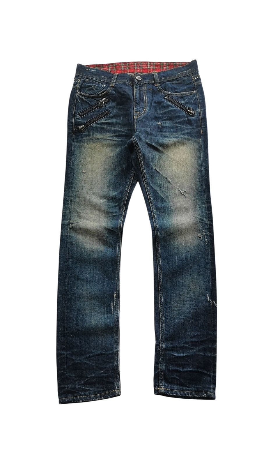 PPFM Mighty Distressed Denim Whiskering Jeans Japan Size US 32 / EU 48 - 1 Thumbnail