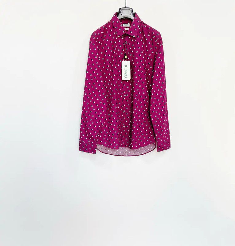 Kenzo KENZO Men's Long Sleeve Shirt in Fuchsia 0089 Size US M / EU 48-50 / 2 - 1 Thumbnail