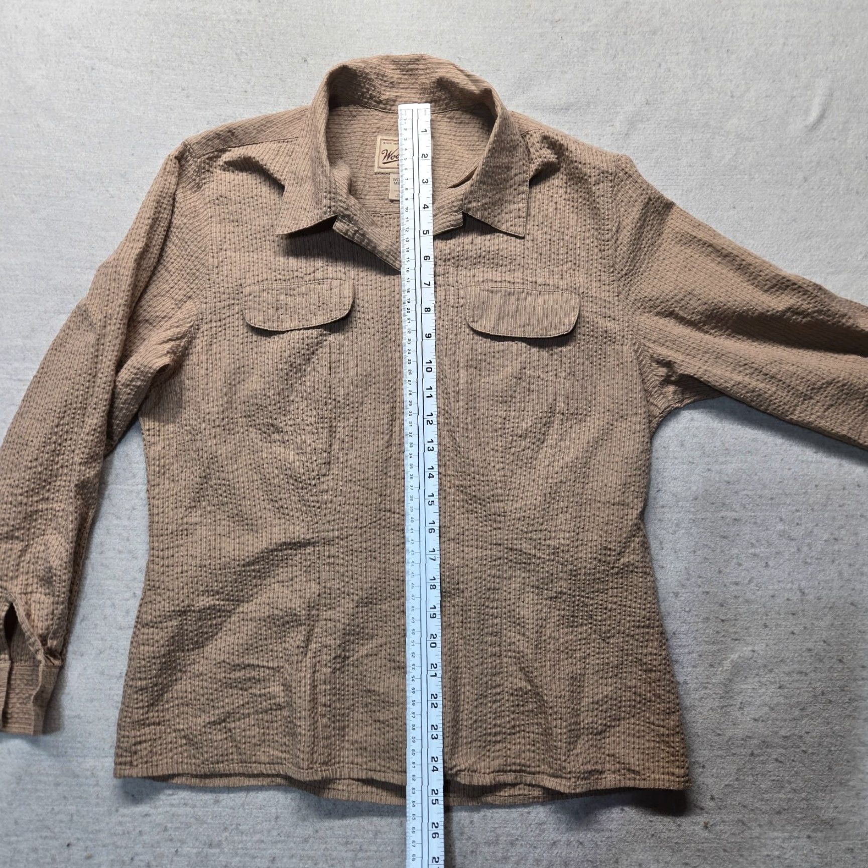 Vintage Woolrich Shirt Blouse Long Sleeve Collared Stretch Women M Brown - 90s/2000s? (No decade given) Mens Women? End with Womens Size M / US 6-8 / IT 42-44 - 6 Thumbnail