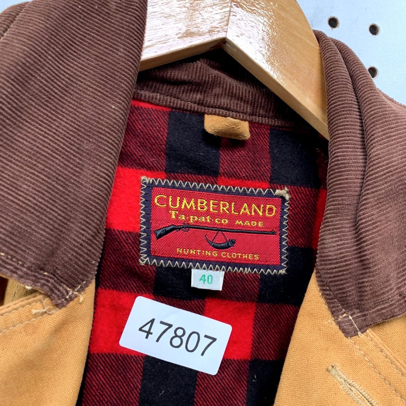 Timberland Cumberland Jacket Mens 40 Brown Canvas Hunting Barn Chore Leather Trim Vintage Jacket Size US XXS / EU 40 - 3 Thumbnail
