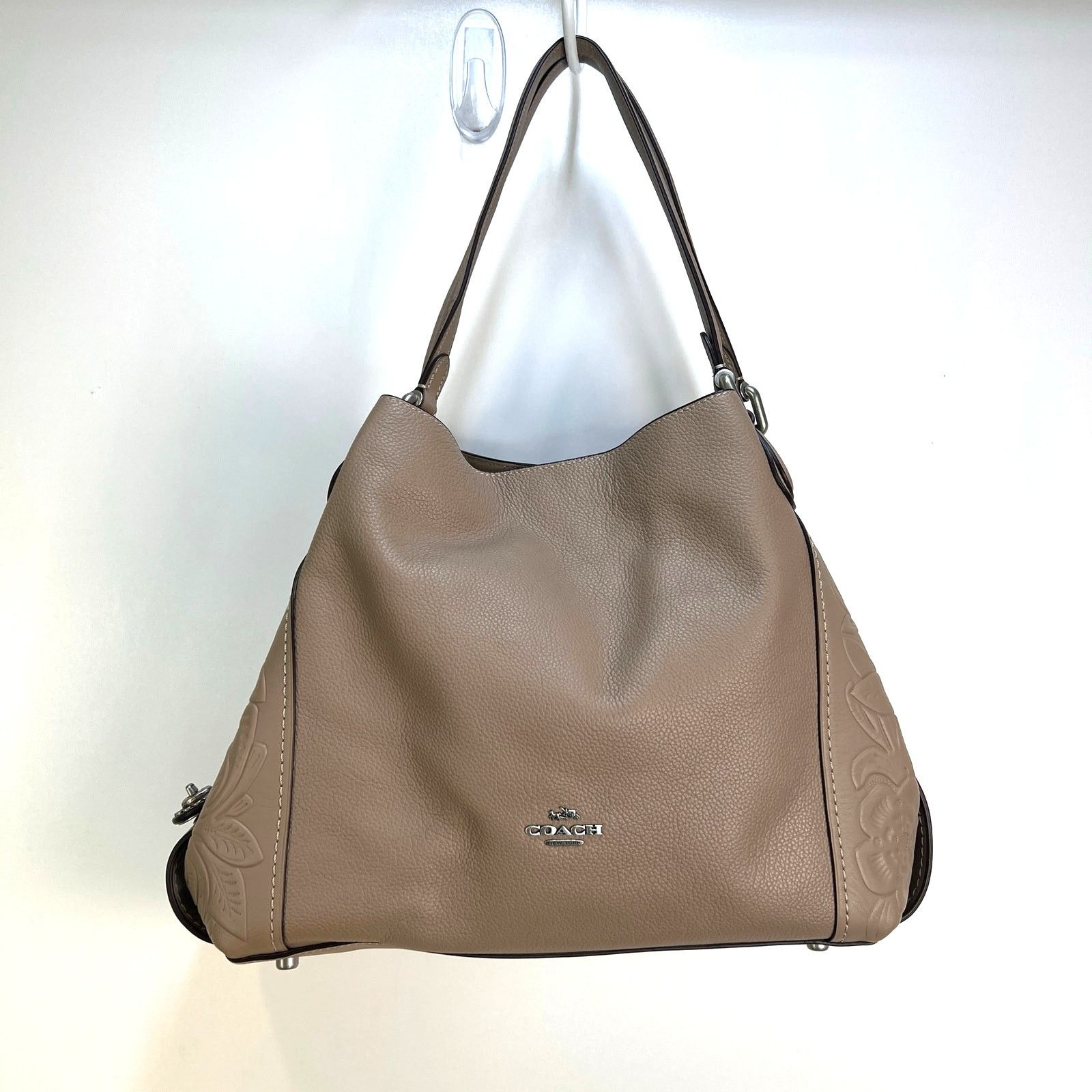 Coach Edie 31 Shoulder Bag Taupe Leather Handbag