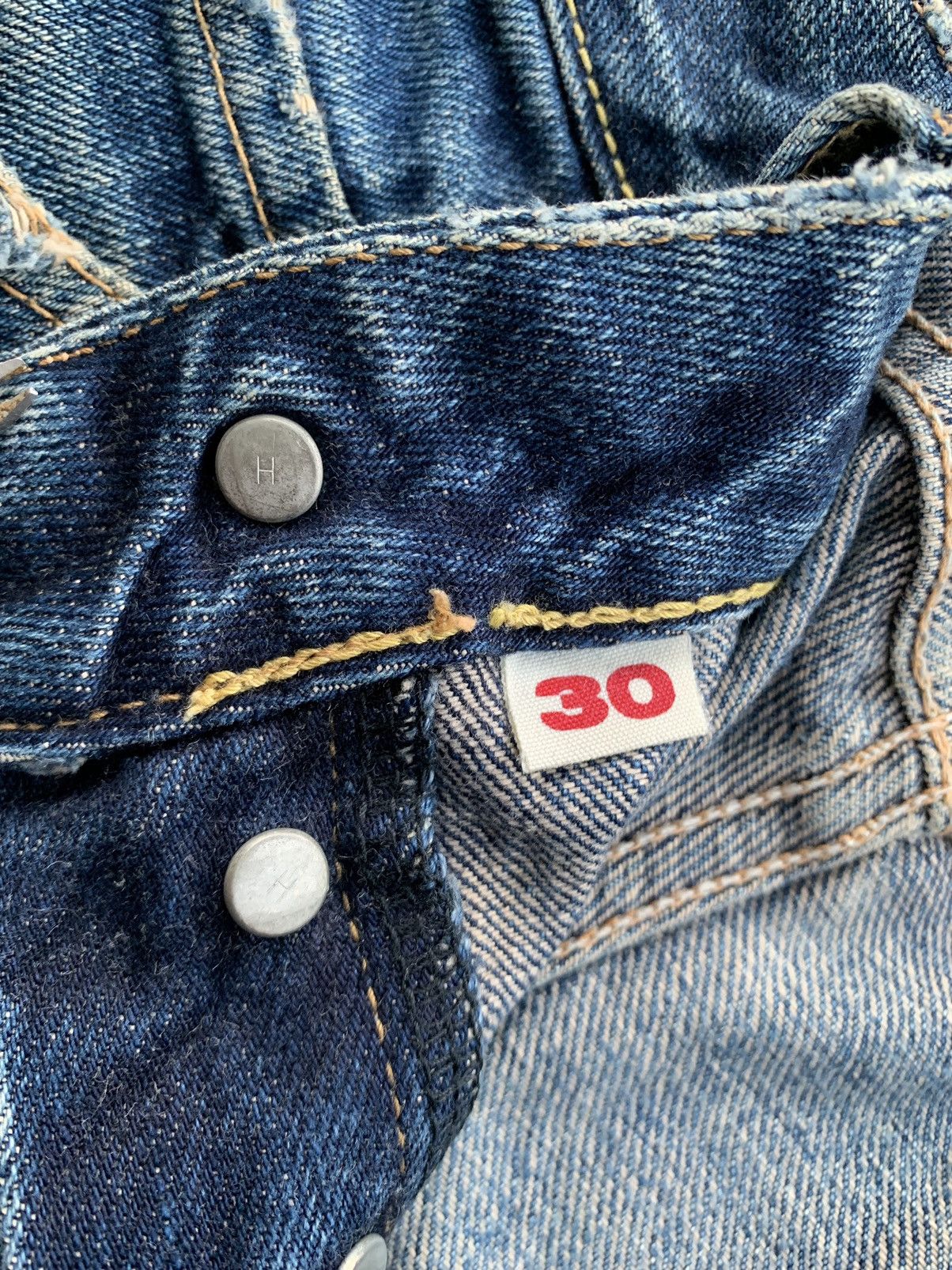 Kapital Kountry Hollywood Ranch Market HR405 Selvedge Patchwork Grunge Jeans Size US 31 - 7 Thumbnail