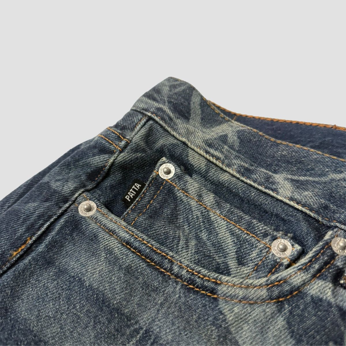 Patta Patta Leaves Laser Print Denim Jeans Size US 30 / EU 46 - 13 Thumbnail
