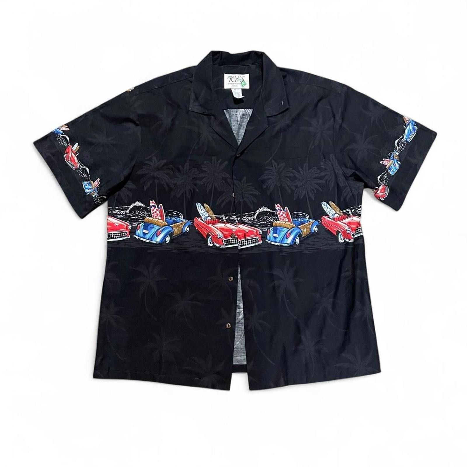 Other KY's Hawaii Beach Car Surfboard Red/Blue Black Button-up XL Size US XL / EU 56 / 4 - 1 Thumbnail
