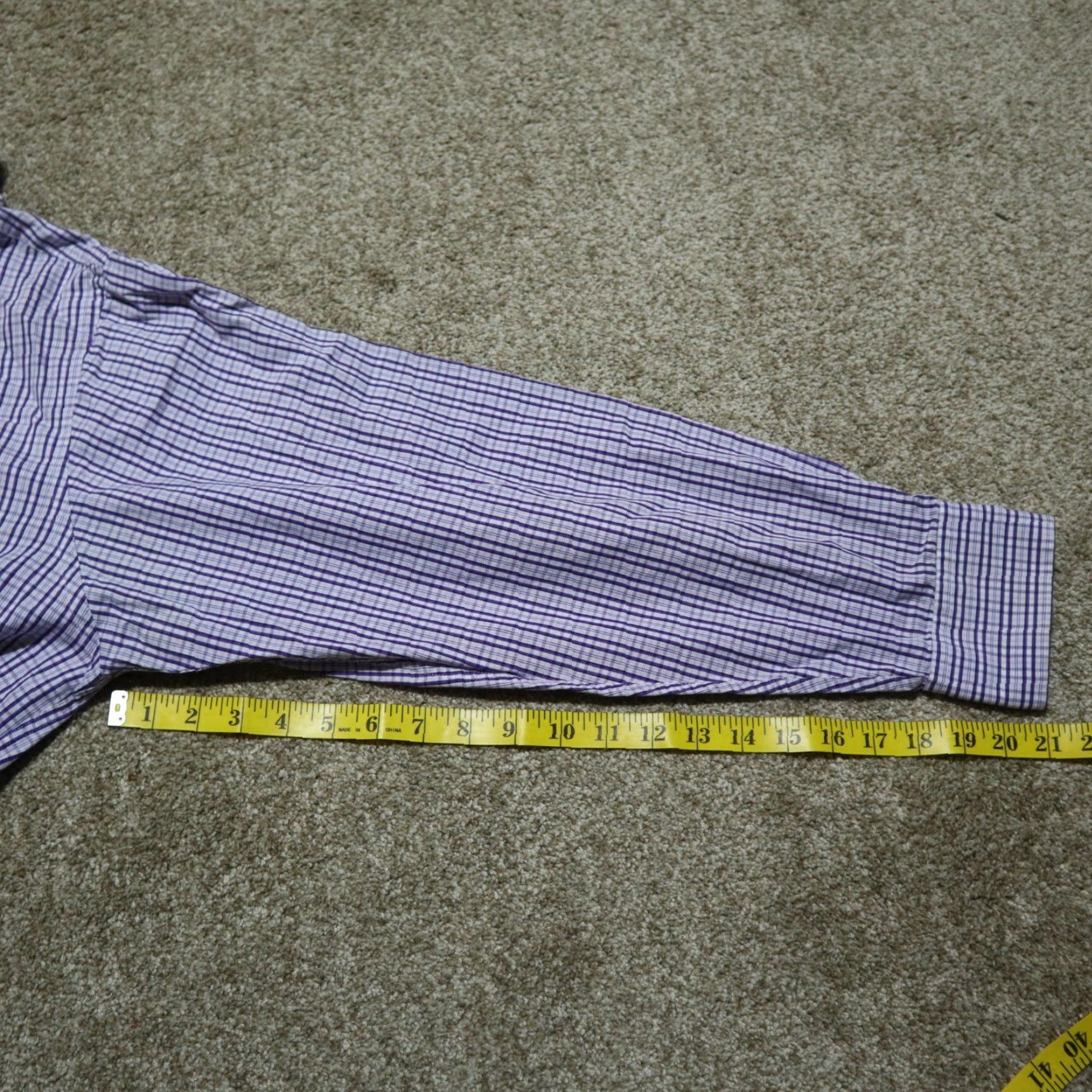 Michael Kors VINTAGE Michael Kors Men's Casual Cotton Check Button-Down Shirt Long Sleeve Size 17 Purple Size 46R - 6 Thumbnail