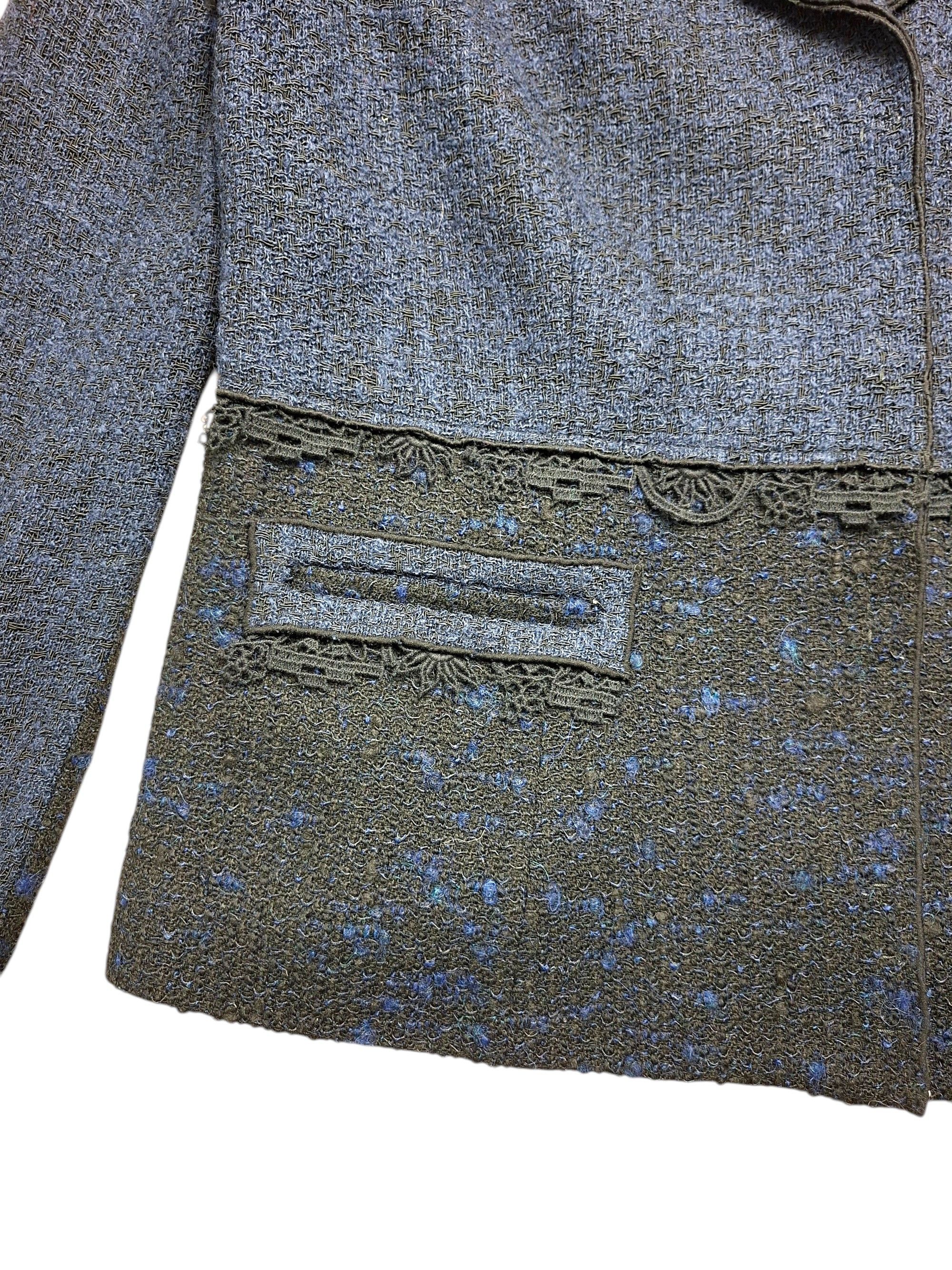 Elie Tahari Elie Tahari Navy Blue Wool Alpaca Mohair Lace Blazer Size L / US 10 / IT 46 - 3 Thumbnail