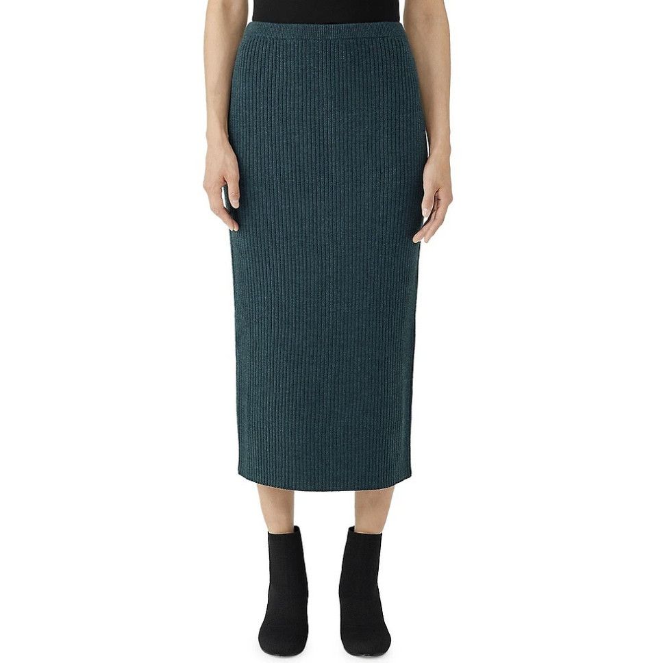 Eileen Fisher Eileen Fisher Merino Slim Pencil Skirt Wool Alpine 3X Size 24" / US 00 / IT 34 - 2 Thumbnail