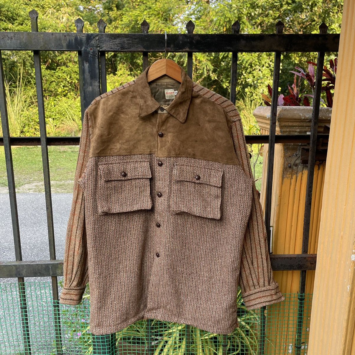 Union LA 🔥Vintage Mason’s Union Made Half Corduroi Wool Blend Jacket Size US L / EU 52-54 / 3 - 1 Thumbnail