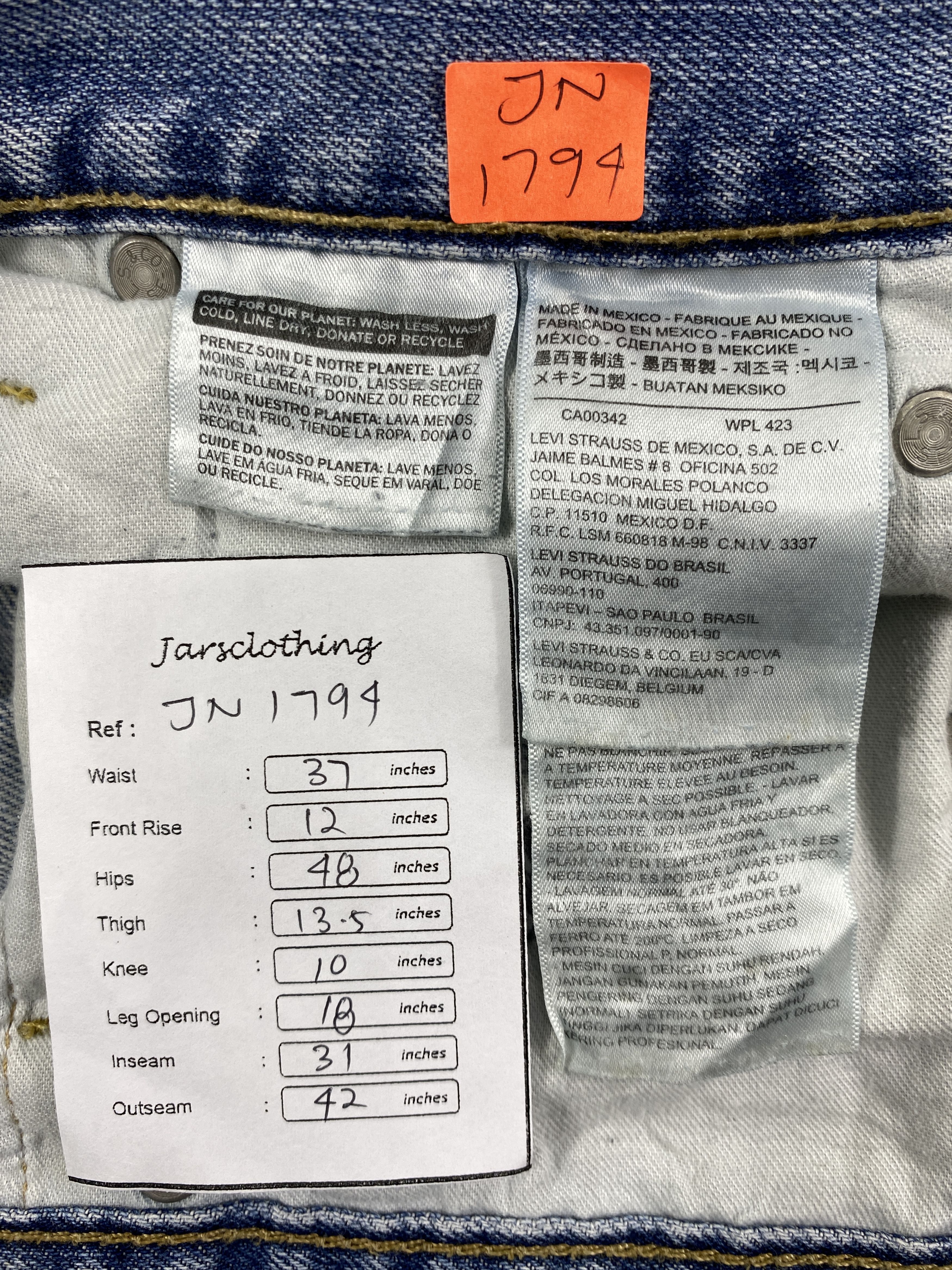 Levi's Mid Blue Vintage Levi's 569 Jeans 37x31 Denim -JN1794 Size US 37 - 8 Thumbnail