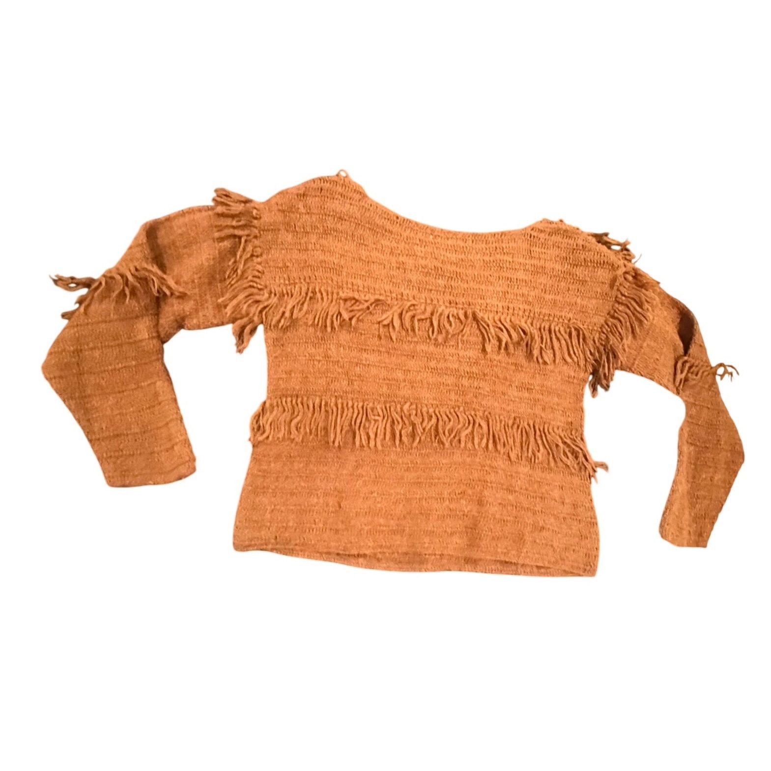 Ulla Johnson Ulla Johnson Alpaca Fringe Knit Sweater – Brown – Size P Size S / US 4 / IT 40 - 2 Thumbnail