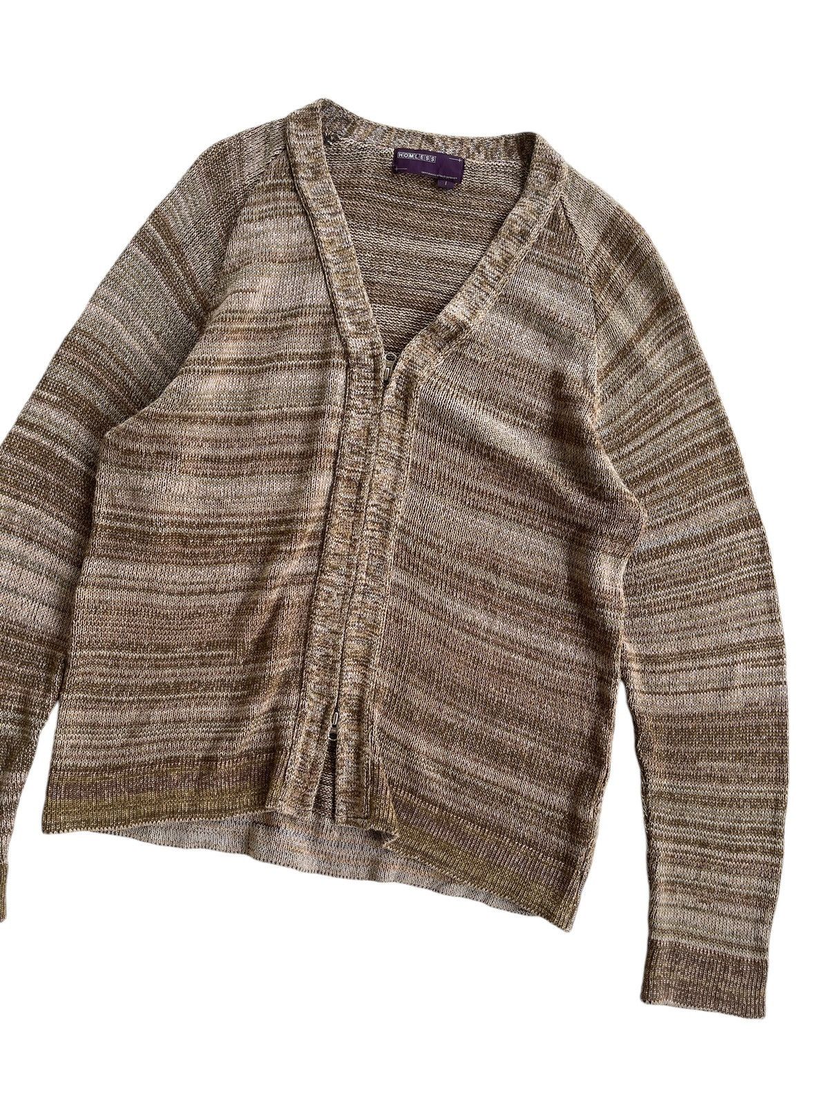 Japanese Brand Vintage Homless Mens Zipper Cardigan Knitted Size US M / EU 48-50 / 2 - 8 Thumbnail