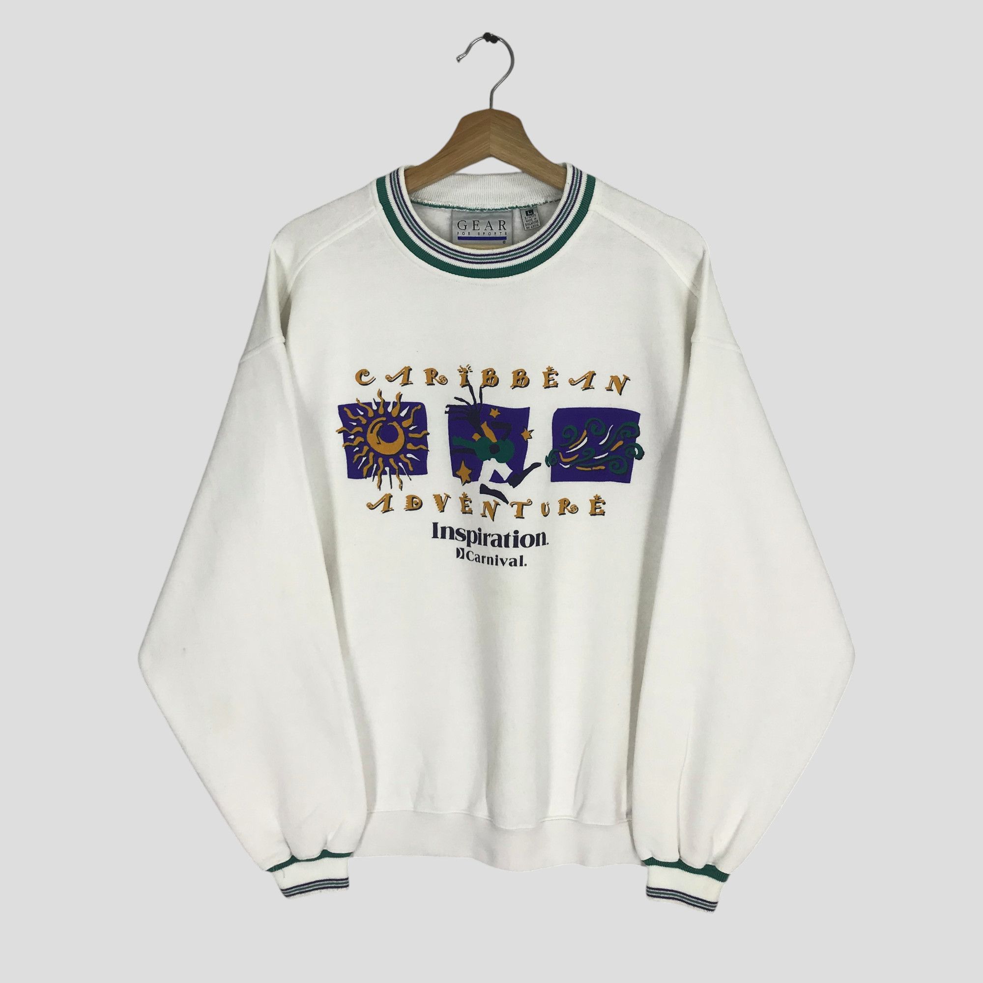 Gear for Sports Vintage 90's Caribbean Adventure White Sweatshirt - 281 Size US L / EU 52-54 / 3 - 1 Thumbnail