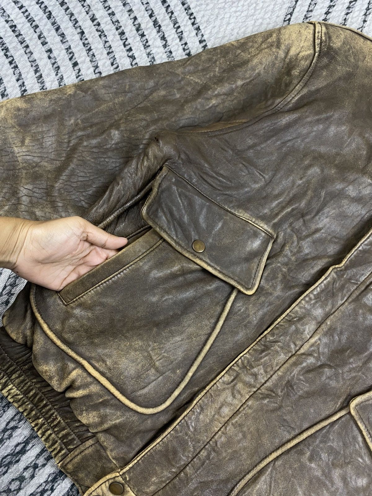 Leather Vtg Japanese Fashion Leather A-2 Bomber Jacket Size US L / EU 52-54 / 3 - 7 Thumbnail